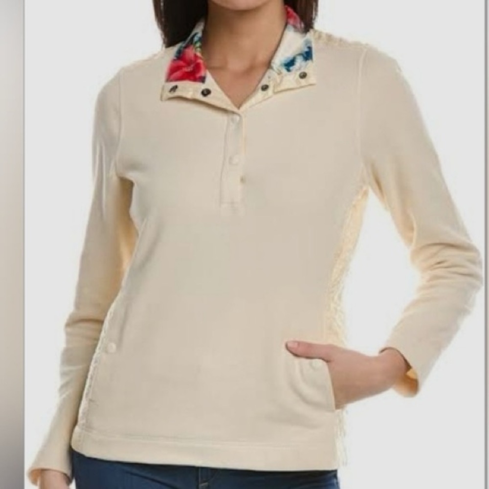 Tommy Bahama Quilted Aruba Butter Yellow Sweater